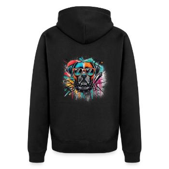 Faites passer le style au niveau supérieur avec notre Cool Dog - Veste à capuche bio Premium Unisexe - noir - Dos - Nico (187cm)