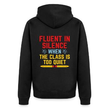 Professeur de langues étrangères École Professeurs de langues - Veste à capuche bio Premium Unisexe - noir - Dos - Nico (187cm)