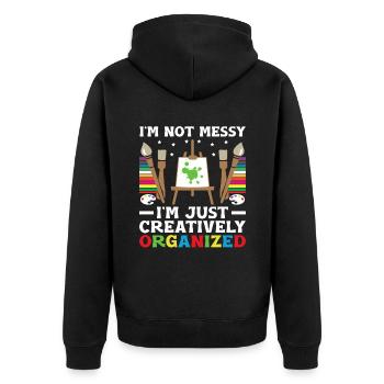 Art Teacher School Teacher Funny Art Teachers Scho - Unisex Premium Organic Zip Hoodie - black - Back - Nico (187cm)