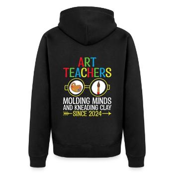 Art Teacher School Teacher Funny Art Teachers Scho - Unisex Premium Organic Zip Hoodie - black - Back - Nico (187cm)