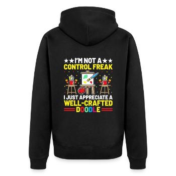 Art Teacher School Teacher Funny Art Teachers Scho - Unisex Premium Organic Zip Hoodie - black - Back - Nico (187cm)