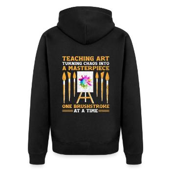 Kunstlehrer Schullehrer Lustige Kunstlehrer Scho - Unisex Premium Bio Zip Hoodie - Schwarz - Hinten - Nico (187cm)