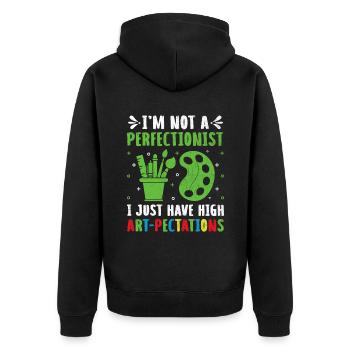 Art Teacher School Teacher Funny Art Teachers Scho - Unisex Premium Organic Zip Hoodie - black - Back - Nico (187cm)