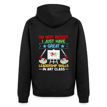 Art Teacher School Teacher Funny Art Teachers Scho - Unisex Premium Organic Zip Hoodie - black - Back - Nico (187cm)