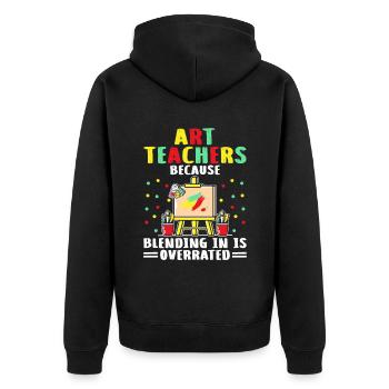 Kunstlehrer Schullehrer Lustige Kunstlehrer Scho - Unisex Premium Bio Zip Hoodie - Schwarz - Hinten - Nico (187cm)