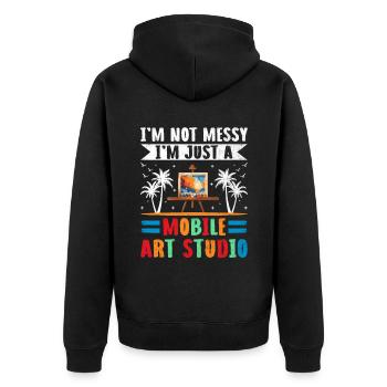 Kunstlehrer Schullehrer Lustige Kunstlehrer Scho - Unisex Premium Bio Zip Hoodie - Schwarz - Hinten - Nico (187cm)