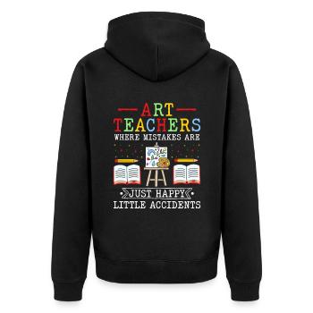 Kunstlehrer Schullehrer Lustige Kunstlehrer Scho - Unisex Premium Bio Zip Hoodie - Schwarz - Hinten - Nico (187cm)