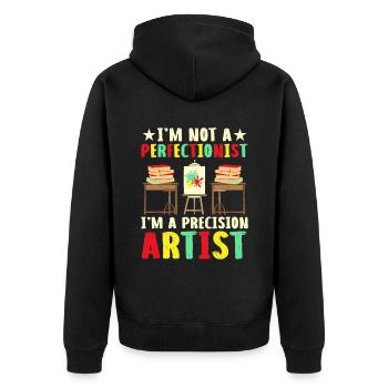 Kunstlehrer Schullehrer Lustige Kunstlehrer Scho - Unisex Premium Bio Zip Hoodie - Schwarz - Hinten - Nico (187cm)