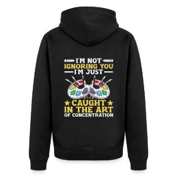 Kunstlehrer Schullehrer Lustige Kunstlehrer Scho - Unisex Premium Bio Zip Hoodie - Schwarz - Hinten - Nico (187cm)