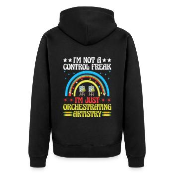 Kunstlehrer Schullehrer Lustige Kunstlehrer Scho - Unisex Premium Bio Zip Hoodie - Schwarz - Hinten - Nico (187cm)