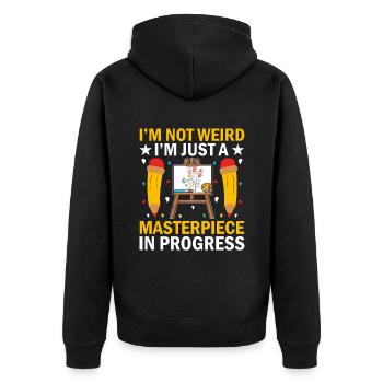 Art Teacher School Teacher Funny Art Teachers Scho - Unisex Premium Organic Zip Hoodie - black - Back - Nico (187cm)