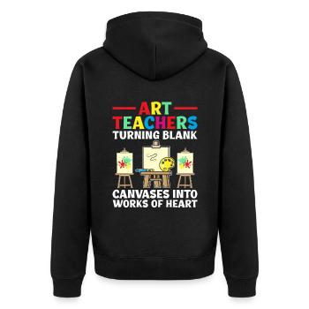 Kunstlehrer Schullehrer Lustige Kunstlehrer Scho - Unisex Premium Bio Zip Hoodie - Schwarz - Hinten - Nico (187cm)