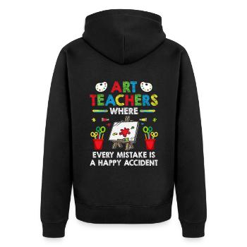 Kunstlehrer Schullehrer Lustige Kunstlehrer Scho - Unisex Premium Bio Zip Hoodie - Schwarz - Hinten - Nico (187cm)