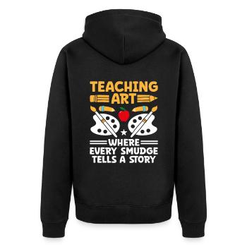 Art Teacher School Teacher Funny Art Teachers Scho - Unisex Premium Organic Zip Hoodie - black - Back - Nico (187cm)