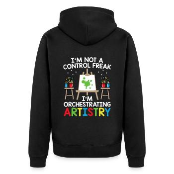 Art Teacher School Teacher Funny Art Teachers Scho - Unisex Premium Organic Zip Hoodie - black - Back - Nico (187cm)
