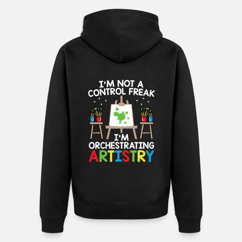 Kunstlehrer Schullehrer Lustige Kunstlehrer Scho - Unisex Premium Bio Zip Hoodie - Schwarz