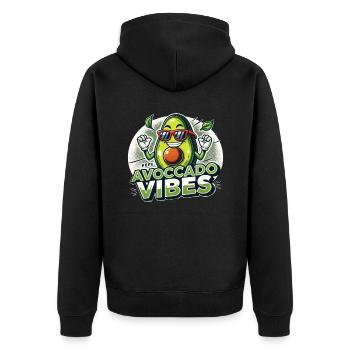 Bonne humeur avec nos vibrations d’avocat - Veste à capuche bio Premium Unisexe - noir - Dos - Nico (187cm)