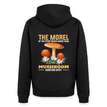 Places to pick mushrooms The morel of history - Unisex Premium Organic Zip Hoodie - black - Back - Nico (187cm)
