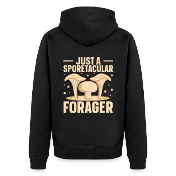 Können Sie Mir Ihre Geheimen Orte Für Die - Unisex Premium Bio Zip Hoodie - Schwarz - Hinten - Nico (187cm)