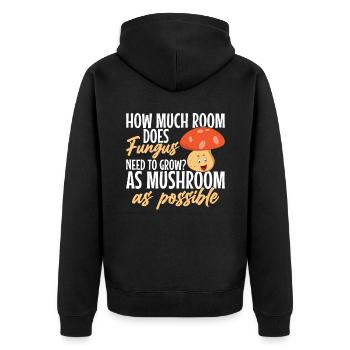 Lieux de chasse aux champignons : de combien d’espace disposent les champignons ? - Veste à capuche bio Premium Unisexe - noir - Dos - Nico (187cm)