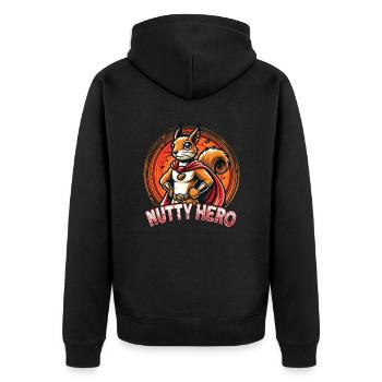Zeigen Sie Sich Von Ihrer Skurrilen Seite Mit - Unisex Premium Bio Zip Hoodie - Schwarz - Hinten - Nico (187cm)