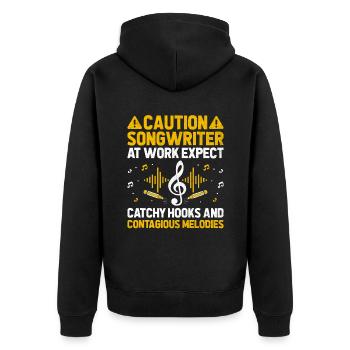 Musicien Auteur-compositeur Chanteur Musicien Musique Musique Pr - Veste à capuche bio Premium Unisexe - noir - Dos - Nico (187cm)