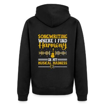 Musiker Songwriter Sänger Musiker Musik Musik Pr - Unisex Premium Bio Zip Hoodie - Schwarz - Hinten - Nico (187cm)