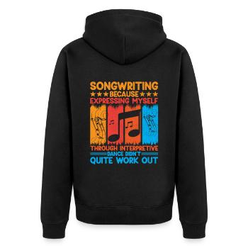 Musiker Songwriter Sänger Musiker Musik Musik Pr - Unisex Premium Bio Zip Hoodie - Schwarz - Hinten - Nico (187cm)