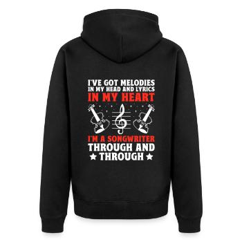 Musicien Auteur-compositeur Chanteur Musicien Musique Musique Pr - Veste à capuche bio Premium Unisexe - noir - Dos - Nico (187cm)