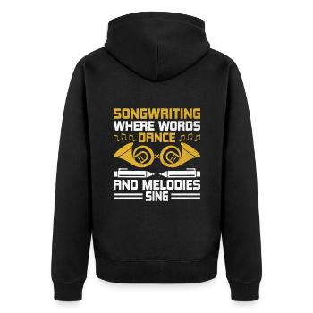 Musician Songwriter Singer Musician Music Music Pr - Unisex Premium Organic Zip Hoodie - black - Back - Nico (187cm)