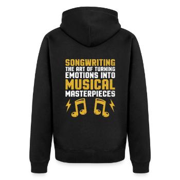Musicien Auteur-compositeur Chanteur Musicien Musique Musique Pr - Veste à capuche bio Premium Unisexe - noir - Dos - Nico (187cm)