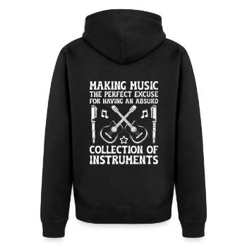 Musiker Songwriter Sänger Musiker Musik Musik Pr - Unisex Premium Bio Zip Hoodie - Schwarz - Hinten - Nico (187cm)