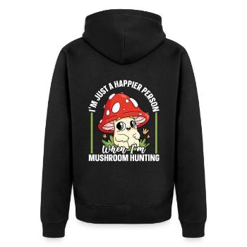 Können Sie Mir Ihre Geheimen Orte Für Die - Unisex Premium Bio Zip Hoodie - Schwarz - Hinten - Nico (187cm)