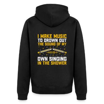 Musicien Auteur-compositeur Chanteur Musicien Musique Musique Pr - Veste à capuche bio Premium Unisexe - noir - Dos - Nico (187cm)