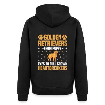 Golden Retrievers Des Yeux De Chiot À Adulte GR - Veste à capuche bio Premium Unisexe - noir - Dos - Nico (187cm)