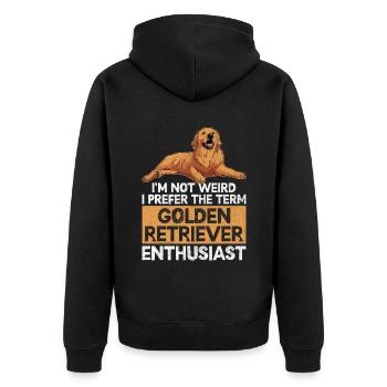 I'm Not Weird I Prefer The Term Golden Retriever E - Unisex Premium Organic Zip Hoodie - black - Back - Nico (187cm)