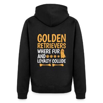 Golden Retrievers où la fourrure et la loyauté entrent en collision GR - Veste à capuche bio Premium Unisexe - noir - Dos - Nico (187cm)