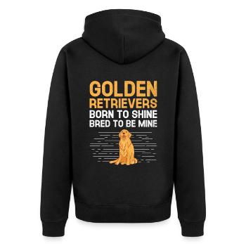 Golden Retrievers Born To Shine Bred To Be Mine GR - Unisex Premium Organic Zip Hoodie - black - Back - Nico (187cm)