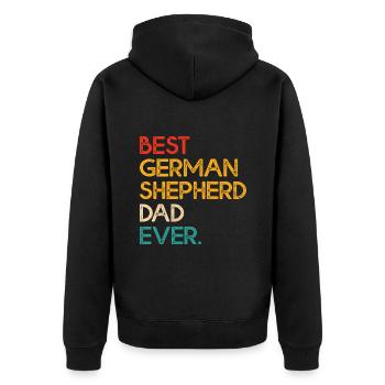 Best German Shepherd Dad Ever GSD Dog Lover - Unisex Premium Organic Zip Hoodie - black - Back - Nico (187cm)
