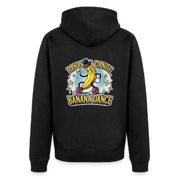 Add some banana dance to your style - Unisex Premium Organic Zip Hoodie - black - Back - Nico (187cm)