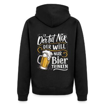 Il ne fait rien, il veut juste boire de la bière - Veste à capuche bio Premium Unisexe - noir - Dos - Nico (187cm)