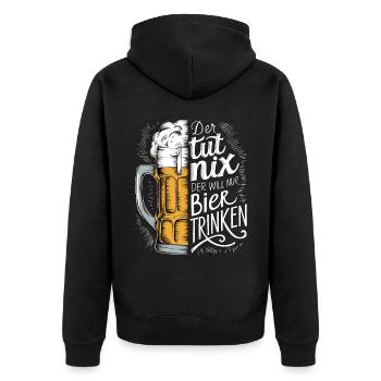 Il ne fait rien, il veut juste boire de la bière - Veste à capuche bio Premium Unisexe - noir - Dos - Nico (187cm)