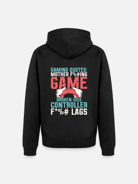 Capture the frustrations of gaming. - Unisex Premium Organic Zip Hoodie - black