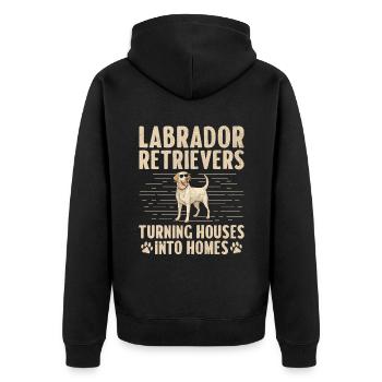 Labradors Retrievers Des Maisons En Foyers Laboratoire - Veste à capuche bio Premium Unisexe - noir - Dos - Nico (187cm)