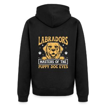 Labradors Master Of The Puppy Dog Eyes Labrador Re - Unisex Premium Organic Zip Hoodie - black - Back - Nico (187cm)
