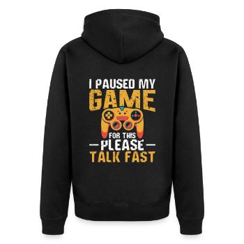 Spielen Controller Gaming Ich Habe Mein Spiel - Unisex Premium Bio Zip Hoodie - Schwarz - Hinten - Nico (187cm)