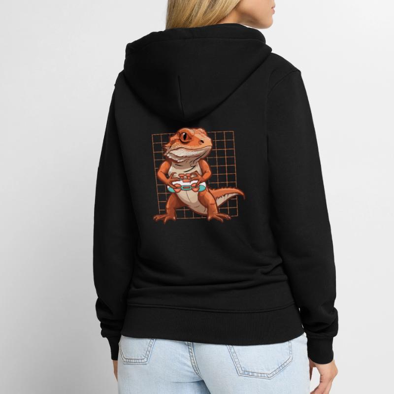 Spiele Controller Gaming Rex Dino Mit Controller Unisex Premium Bio Zip Hoodie