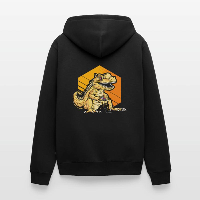 Spiele Controller Gaming Rex Dino Mit Controller Unisex Premium Bio Zip Hoodie
