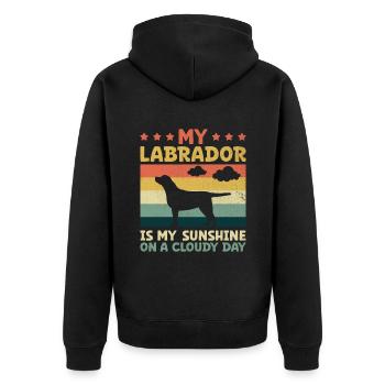 My Labrador Is My Sunshine On A Cloudy Day Lab Dog - Unisex Premium Organic Zip Hoodie - black - Back - Nico (187cm)