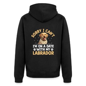 Désolé je ne peux pas, j’ai un rendez-vous avec mon labrador Retri - Veste à capuche bio Premium Unisexe - noir - Dos - Nico (187cm)